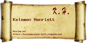 Kelemen Henriett névjegykártya